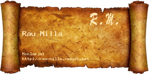 Rau Milla névjegykártya